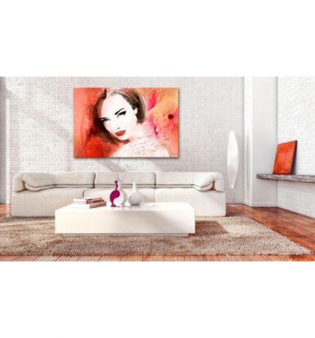 Quadro Ragazza Chic Dai Capelli Castani - ARREDALACASA - Foto 2