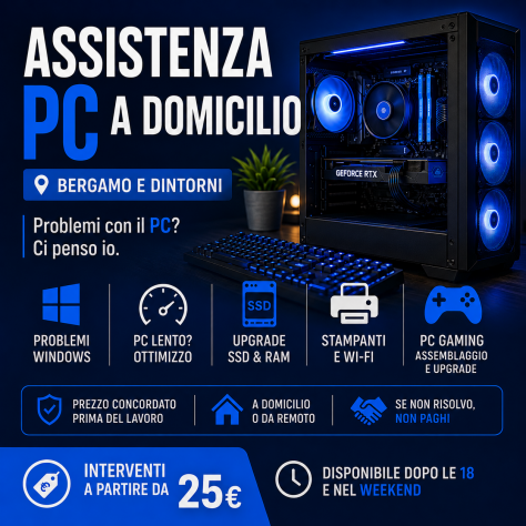 ASSISTENZA PC A DOMICILIO E DA REMOTO – BERGAMO E PROVINCIA