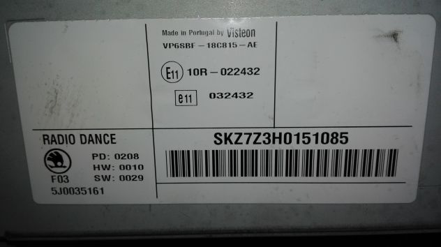 Autoradio Skoda Roomster del 2008 (5J0035161) - Foto 3