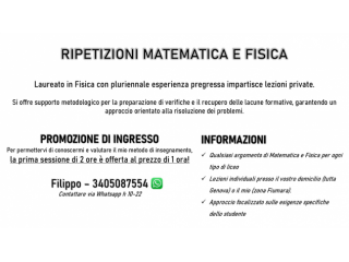 RIPETIZIONI MATEMATICA E FISICA