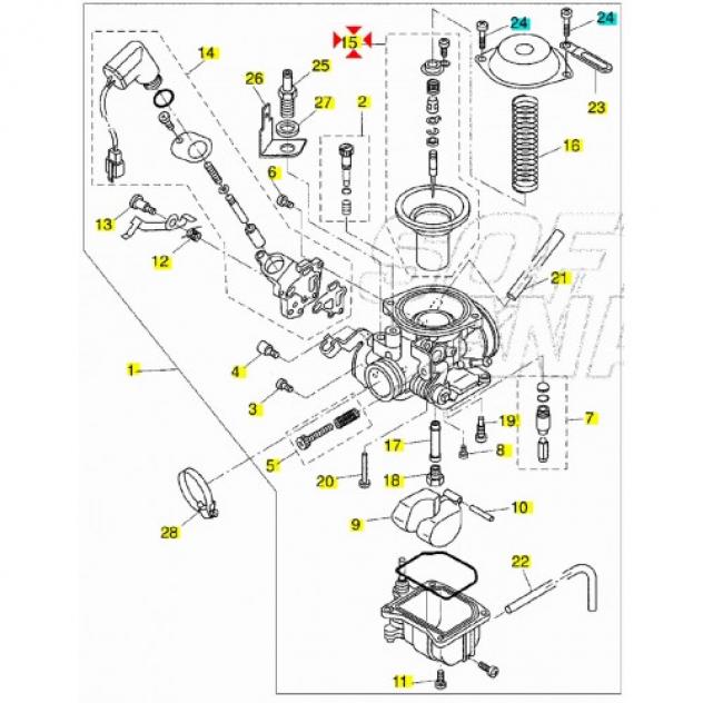 Membrana carburatore scooter Minarelli 125 150 250 con stelo da 24 - Foto 5