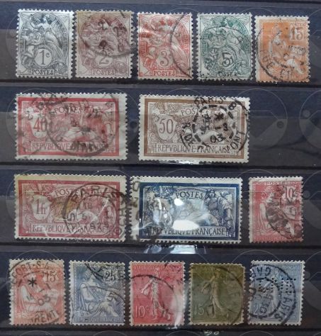 FRANCIA 1853-1929 Lotto di 85 francobolli - Foto 2