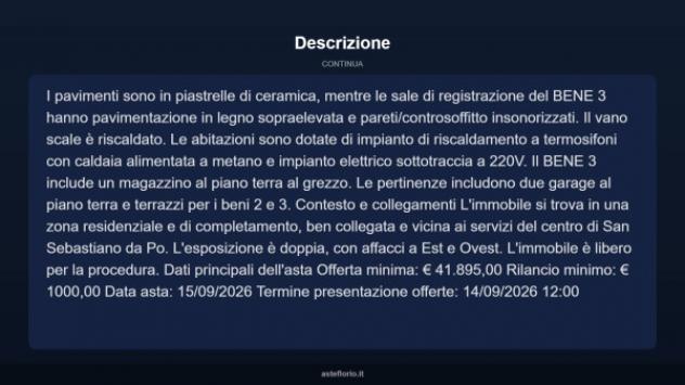Immobile in asta di 478 m² con più di 5 locali e box auto doppio in vendita a San Sebastiano da Po - Foto 17