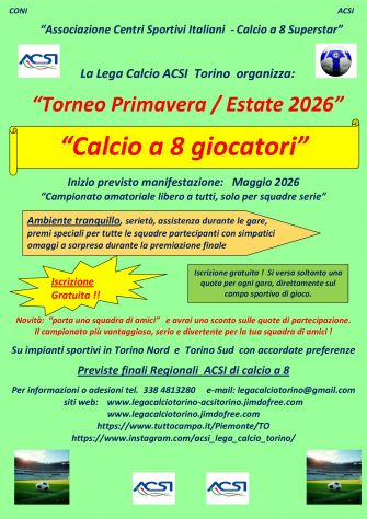 Torneo di calcio a 8 "Primavera / Estate 2026" in Torino - Foto 3