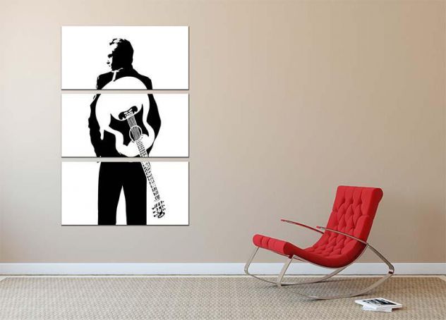 Quadro moderno Johnny Cash dipinto a mano pop art