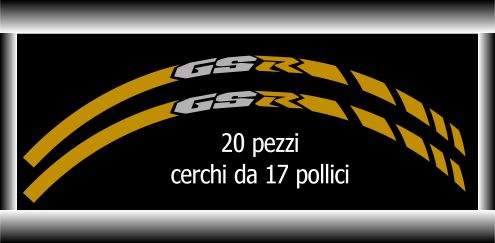 Adesivi cerchi per moto SUZUKI GS-R 4 pezzi omaggio