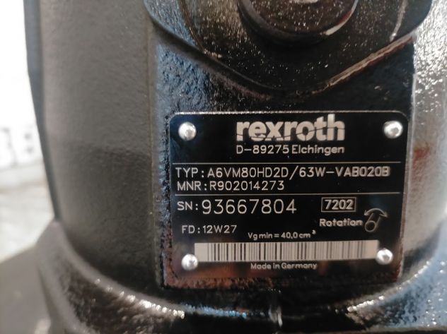 Motore Rexroth A6VM80HD2D/63W-VAB020B - Foto 6