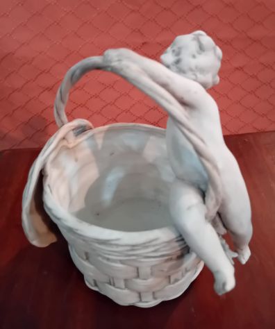 VENDO PRIVATAMENTE ANTICO RARO CESTINO IN PORCELLANA BISCUIT PERFETTE CONDIZIONI - Foto 4