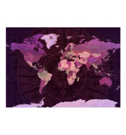 Fotomurale Adesivo Mappamondo Viola E Rosa Arredalacasa - Foto 2