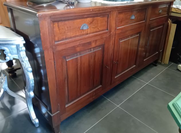 PARTICOLARE ELEGANTE CREDENZA DI ANTIQUARIATO FRANCESE PROVENZALE IN NOCE - Foto 7