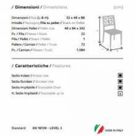 Teti - Sedia singola polipropilene Impilabile bar ristorante hotel certificata p - Foto 4