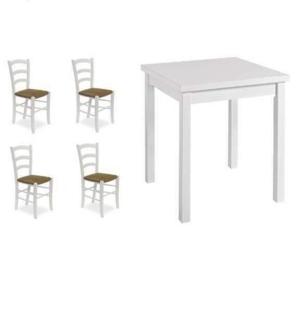Set cod104 Tavoli 80x80 Sedie Bianche Arredo Per Bar Ristorante - Foto 2