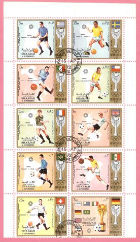 SHARJAH 1972 foglio COPPA JULES-RIMET di MONACO MNH