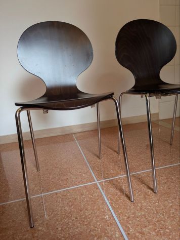 2 Sedie in legno e acciaio "Franchi Sedie"