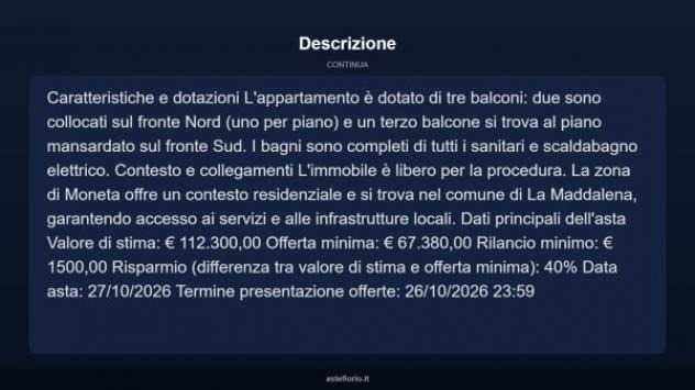 Immobile in asta di 132 m² in vendita a La Maddalena - Foto 17