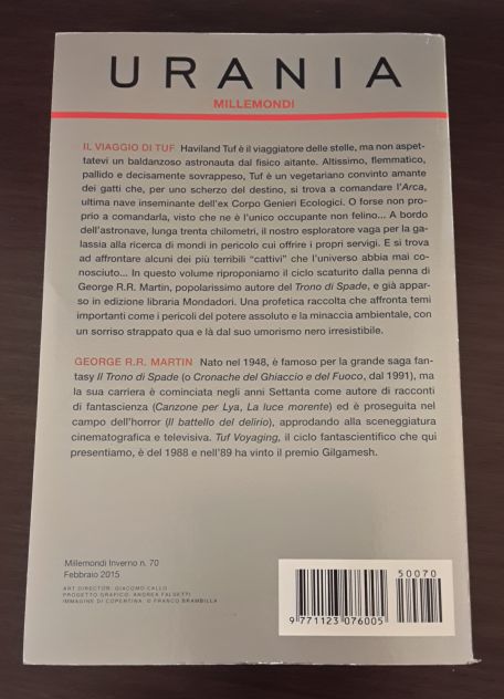 URANIA MILLEMONDI 70, IL VIAGGIO DI TUF, GEORGE R.R. MARTIN, INVERNO 2015. - Foto 3