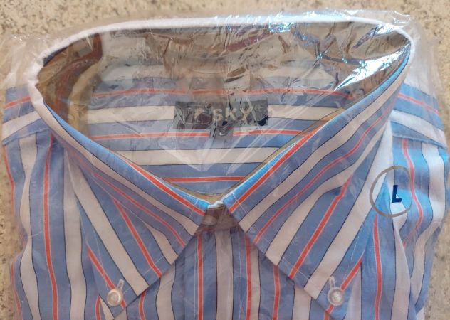 camicia classica a righe tg. L maniche lunghe - nuova confezionata - Foto 3