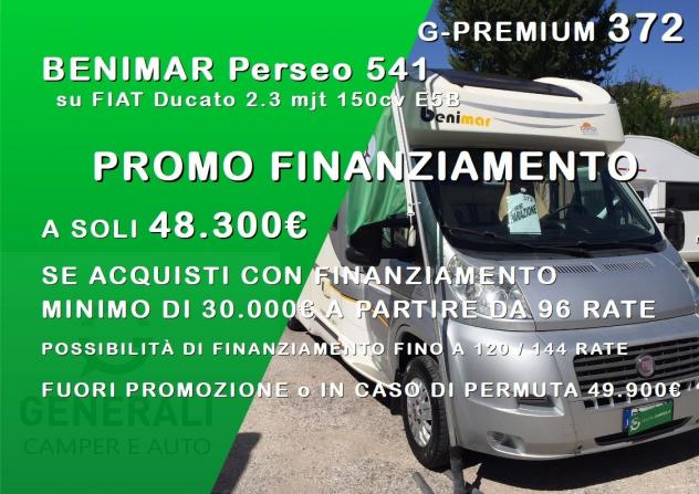 CAMPER BENIMAR DUCATO BASCULANTE GARAGE MATRIMONIALE CLIMATIZZATORE 6 POSTI GENERALI USATO