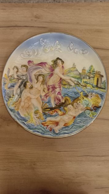 Coppia piatti in ceramica Capodimonte anni '70 - Foto 3