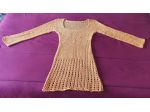 Maglia lunga per leggins all'uncinetto tg 42 arancione chiaro