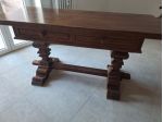 Importante scrivania artigianale legno massello  fine anni 50