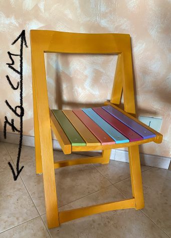 Sedia vintage arancione pieghevole - Foto 8