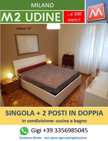 SINGOLA + DOPPIA in TRILOCALE a Milano città, a 150 metri dalla fermata M2-Udine - Foto 10