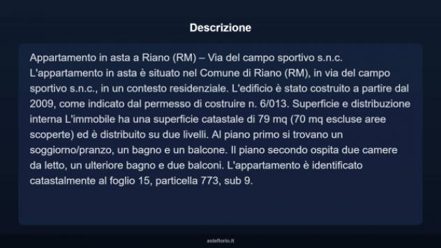 Immobile in asta di 79 m², box auto in vendita a Riano - Foto 6