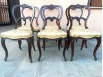 6 SEDIE NOCE NAZIONALE ORIGINALI LUIGI FILIPPO VENEZIA 1850 IN PATINA RESTAURATE