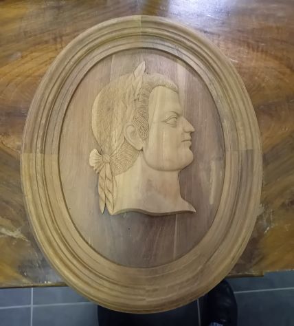 QUADRO SCULTURA IMPERATORE ANTICA ROMA LEGNO NOCE - Foto 10