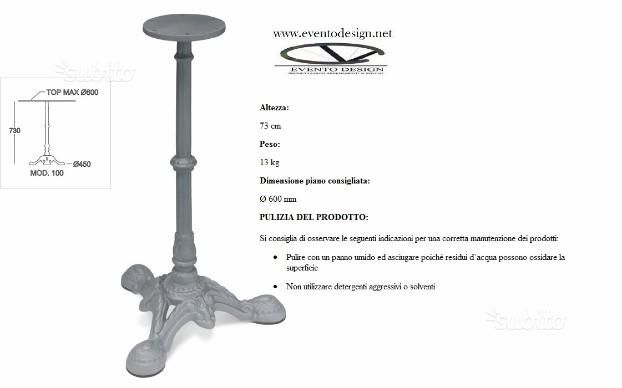 Fusti per tavoli da interno con base in ghisa  modello liberty