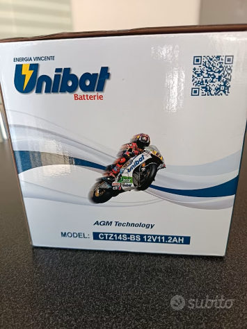 Batteria moto UNIBAT CTZ14S 12V11.2AH NUOVA MAI UTILIZZATA
