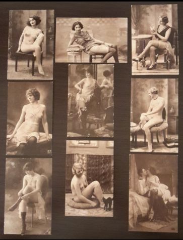 Album vintage 76 cartoline nudi d'epoca. - Foto 2