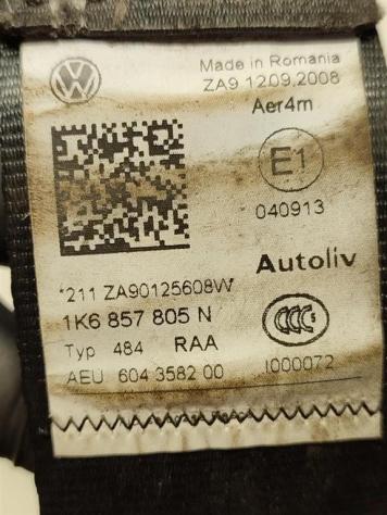 CINTURA DI SICUREZZA POSTERIORE SX VOLKSWAGEN Golf 6 Berlina 1K6857805N BSE (0812) - Foto 3