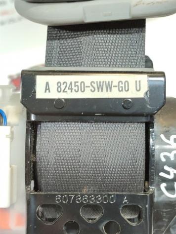 CINTURA DI SICUREZZA POSTERIORE DX HONDA CR-V 4° Serie 607464600C 6073542 A82450-SWW-GO N22A2 (0712) - Foto 3