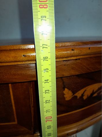 Consolle Antica XVIII SECOLO a mezza Luna in legno di Noce con un cassetto - Foto 8