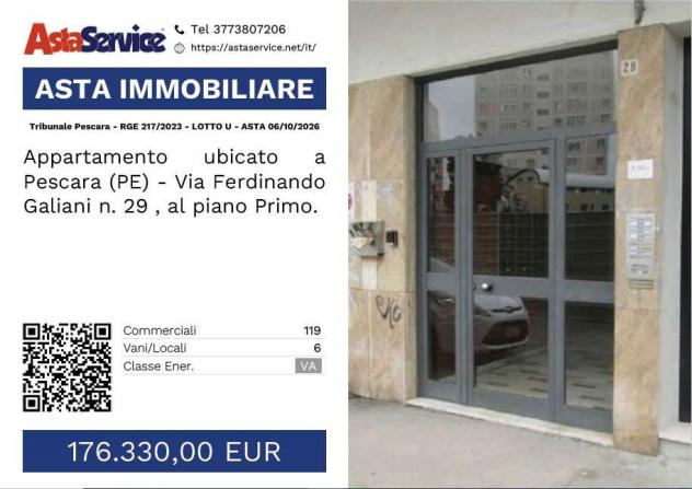 Tribunale Pescara - RGE 217/2023 - LOTTO U - Tribunale Pescara - RGE 217/2023 - LOTTO U - ASTA 06/10/2026