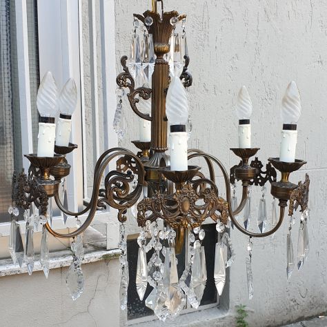 LAMPADARIO e 2 ABAT JOUR, VINTAGE. - Foto 3