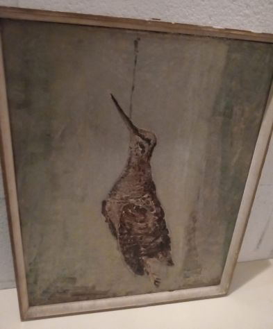 QUADRO OLIO SU LEGNO DI ANTIQUARIATO FIRMATO CON CORNICE