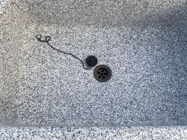 Lavello lavandino per cucina in pietra granito grigio 60 cm - Foto 6