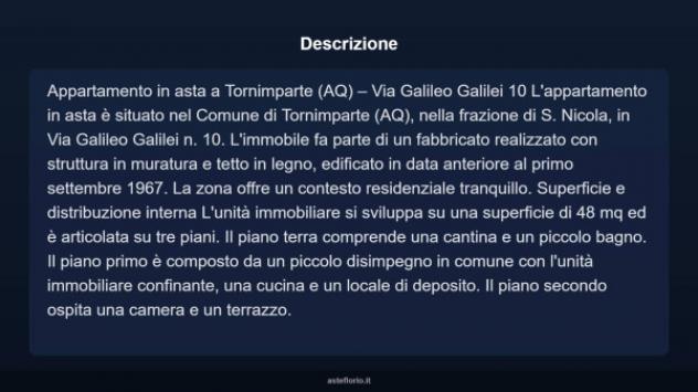 Immobile in asta di 48 m² in vendita a Tornimparte - Foto 3