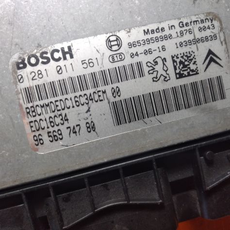 CENTRALINA MOTORE ENGINE ECU PEUGEOT CITROEN C5 1.6HDI CODE: 0281011561 - Foto 6
