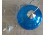Lampadario moderno tondo, blu trasparente.