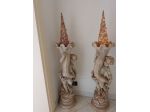 Coppia Vasi Sculture a rilievo Angioletti Puttini Artigianato Italy con Luci