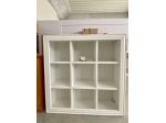 NUOVA LIBRERIA A GIORNO CM 120x120 DI VERO LEGNO, FINITURA BIANCO LACCATO