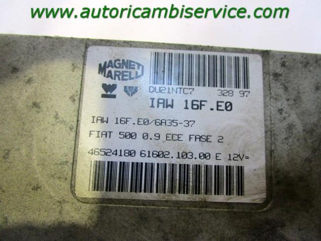46524180 KIT ACCENSIONE AVVIAMENTO FIAT CINQUECENTO 0.9 B 3P 5M 29KW (1998) RICAMBIO USATO CON CENTRALINA MOTORE, BLOCCHETTI ACCENSIONE APERTURA CON C - Foto 2
