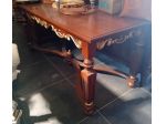 GRANDE ELEGANTE TAVOLO DI ANTIQUARIATO SPAGNOLO IN NOCE CON DORATURE