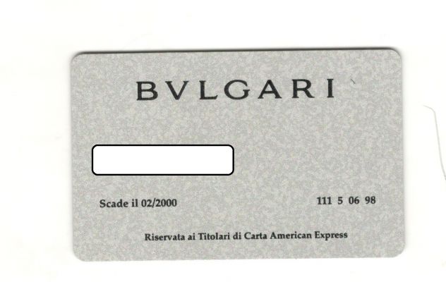 Bulgari carta d credito 2000