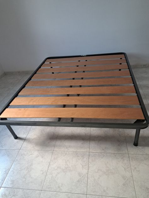 Letto Ferro Beige Rete Doghe Materasso Specchio - Foto 6