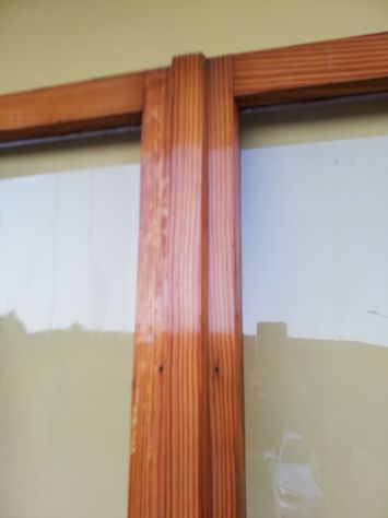 1 PORTA PER MURO PERIMETRALE EDIFICIO A DUE ANTE IN LEGNO LARICE CHIARO - Foto 5